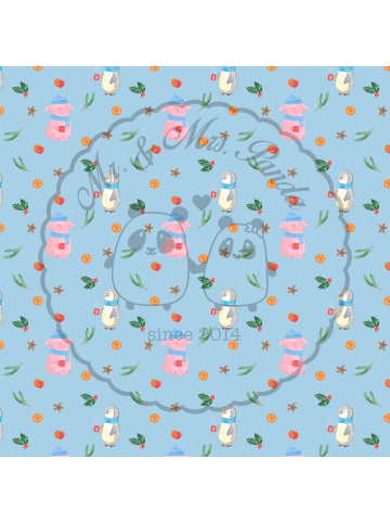 Mr. & Mrs. Panda Tablett Schwein Glühwein ohne Spruch in Eisblau