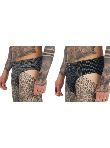 NORMANN Trend Unterhose Rio Slip Muster - 66443 in Ringel weiß/schwarz