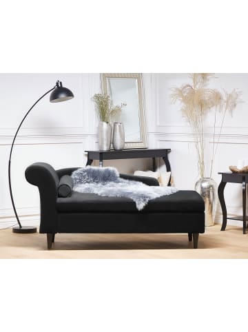 Beliani Chaiselongue LUIRO in Schwarz/Braun - (W) 160 x (H) 77 x (L) 70 cm