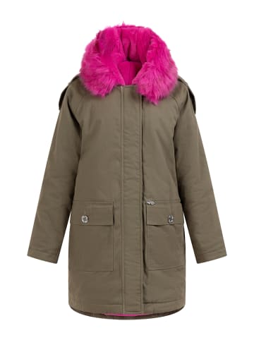 myMo Winterparka in Oliv Violett