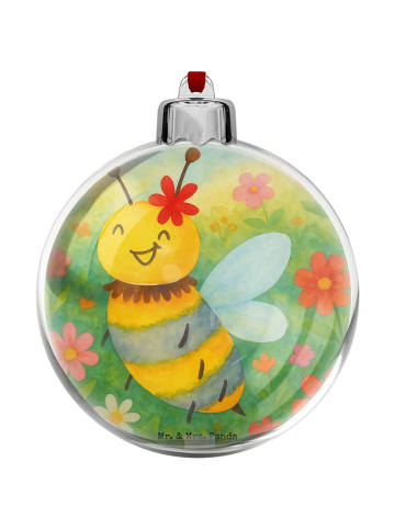 Mr. & Mrs. Panda Kunststoff Weihnachtskugel Biene Blume Design o... in Weiß
