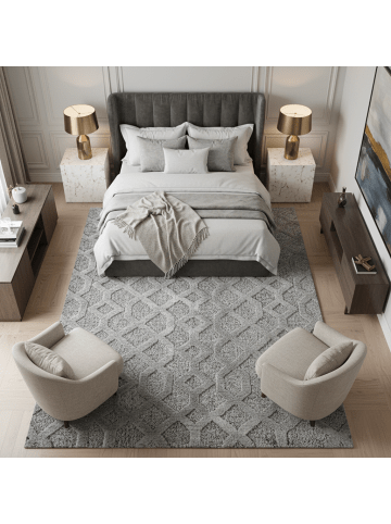 KADIMA DESIGN Teppich 3D Waschbar Geometrisch GENF Strapazierfähig OEKO-TEX