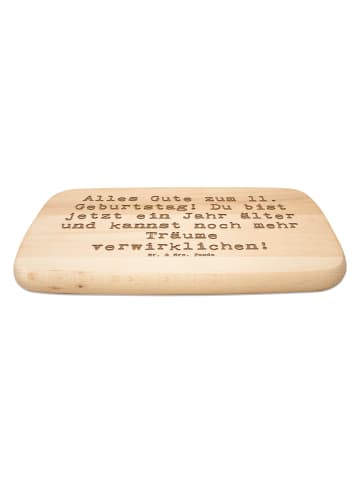 Mr. & Mrs. Panda Schneidebrett Spruch 11. Geburtstag mit Spruch in Transparent