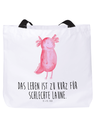 Mr. & Mrs. Panda Shopper Axolotl Glücklich mit Spruch in Weiß