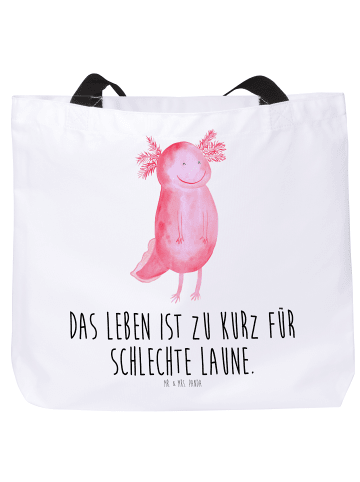 Mr. & Mrs. Panda Tasche Axolotl Glücklich mit Spruch in Weiß