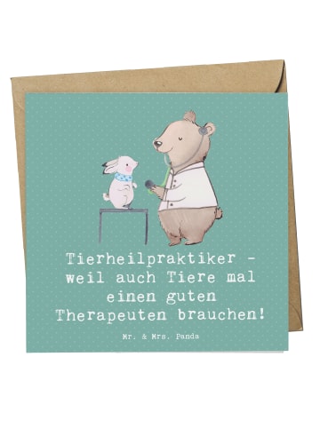 Mr. & Mrs. Panda Klappkarte Tierheilpraktiker mit Spruch in Meeresbrise