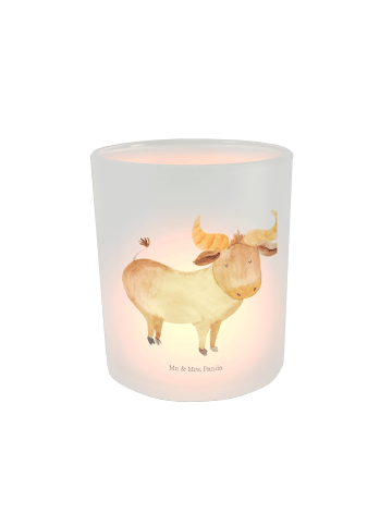 Mr. & Mrs. Panda Windlicht Sternzeichen Stier ohne Spruch in Transparent