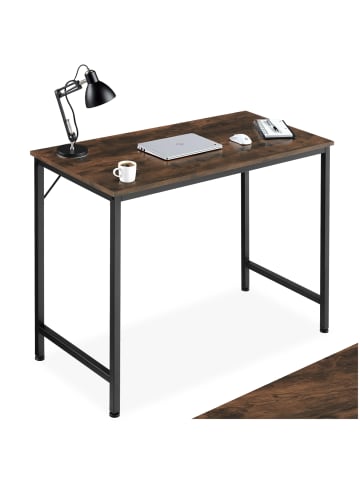 tectake Schreibtisch Jenkins Höhe 75,5 cm, Industrial Holz dunkel, rustikal