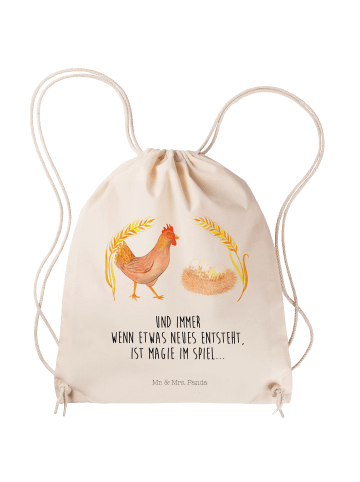 Mr. & Mrs. Panda wander rucksack Huhn Stolz mit Spruch in Creme