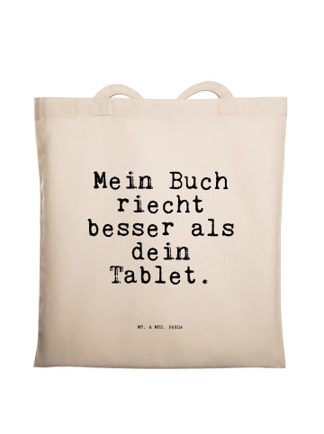 Mr. & Mrs. Panda Uni Tasche Mein Buch riecht besser... mit Spruch in Creme