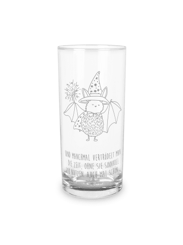 Mr. & Mrs. Panda Wasserglas Fledermaus Zauberer mit Spruch in Transparent