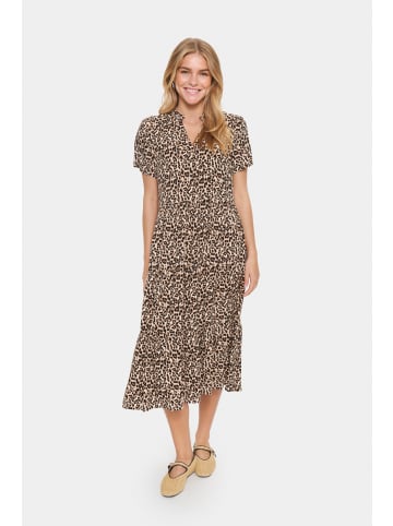 SAINT TROPEZ Kleid EdaSZ A-shape in Black Reg Leo