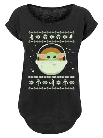 F4NT4STIC Long Cut T-Shirt Star Wars The Mandalorian The Child Weihnachten in schwarz
