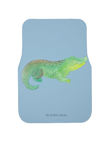 Mr. & Mrs. Panda Auto Fußmatte Krokodil ohne Spruch in Blau Pastell