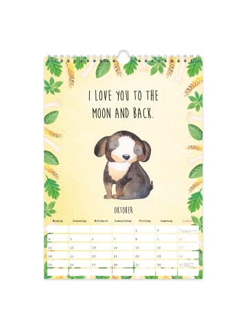 Mr. & Mrs. Panda A3 Wandkalender 2026 Hund Collection mit Spruch in Weiß