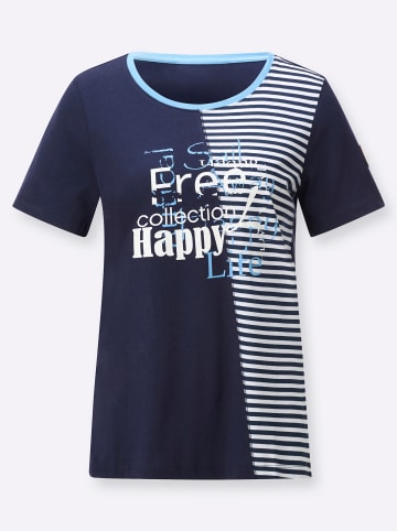 WITT WEIDEN Rundhals-Shirt in marine-himmelblau-bedruckt