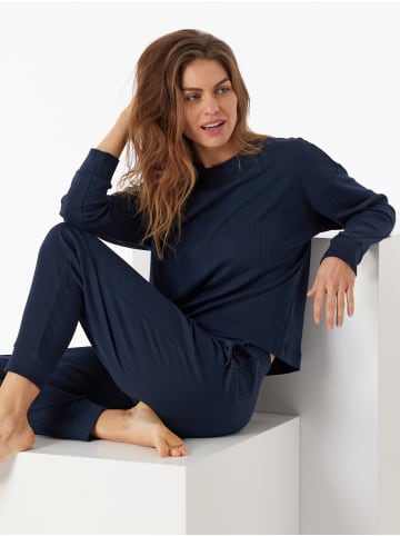 Schiesser Longsleeve Mix & Relax in Dunkelblau