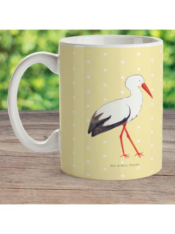 Mr. & Mrs. Panda Plastikbecher Storch ohne Spruch in Gelb Pastell