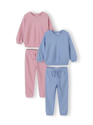 Minoti 2-tlg Langarmshirt & Hose NOSFLEECE102 in pink