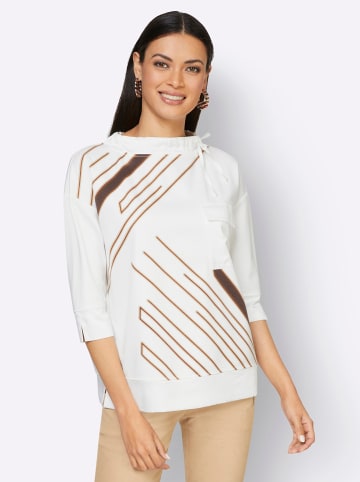 creation L Shirt in ecru-schoko-bedruckt