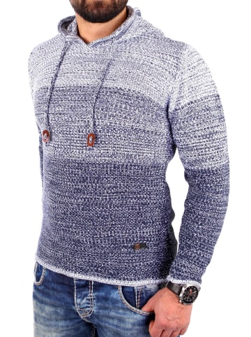 RESLAD Strickpullover Colorblock in indigoblau