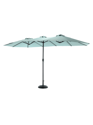 ABRIHOME Doppelseitiger Sonnenschirm in Hellgrün 450 cm rechteckig mit Kurbel Ohne Fuß 