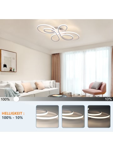 ZMH LED Deckenleuchte in weiß 3000K Warmweiß 65W Modern Schlafzimmerlampe L 66cm