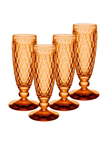 Villeroy & Boch 4er Set Sektgläser Boston Coloured 145 ml in Apricot