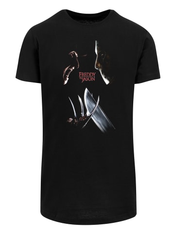 F4NT4STIC Long Cut T-Shirt Nightmare On Elm Street Freddy Vs Jason in schwarz
