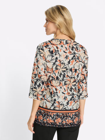 Sieh an! Longbluse in champagner-papaya-bedruckt