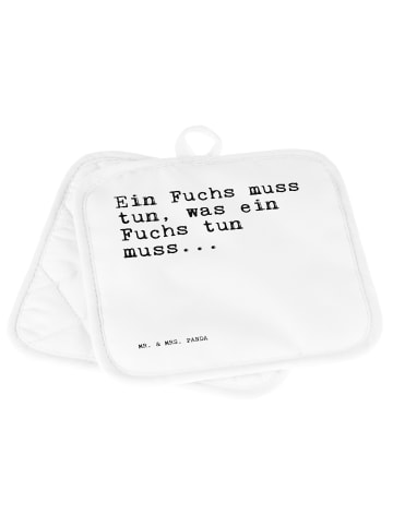 Mr. & Mrs. Panda Kochlappen Ein Fuchs muss tun,... mit Spruch in Weiß