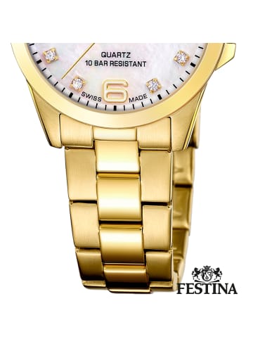 Festina Analog-Armbanduhr Festina Swiss Made gold klein (ca. 29mm)