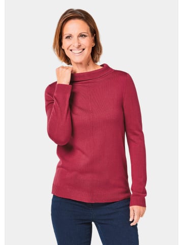 GOLDNER Feinstrickpullover mit Umlegekragen in rot