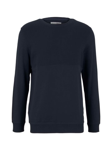 TOM TAILOR Denim Sweatshirt Structure Crew-Neck in Blau