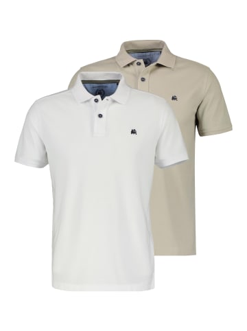 Lerros Poloshirt Basic in weiß / beige