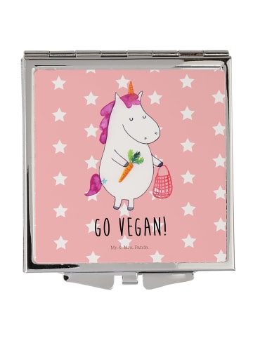 Mr. & Mrs. Panda Schminkspiegel Einhorn Vegan mit Spruch in Rot Pastell