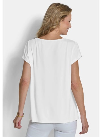 GOLDNER Jerseyshirt mit Glitzersteinen in cremeweiß