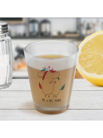 Mr. & Mrs. Panda Schnapsglas Einhorn Mitteilung ohne Spruch in Transparent
