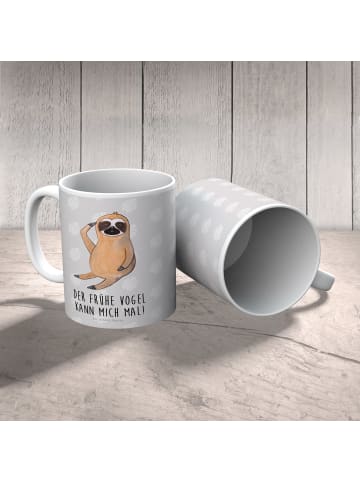 Mr. & Mrs. Panda Haferl Faultier Vogel mit Spruch in Grau Pastell