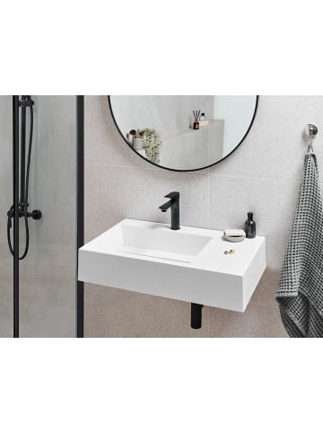 Beliani Waschbecken CUSCO in Weiß - (W) 75 x (H) 15 x (L) 43 cm