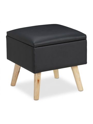 relaxdays Sitzhocker in Schwarz - (B)40x (H)40 x (T)40 cm