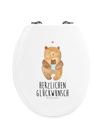 Mr. & Mrs. Panda Motiv WC Sitz Bär Baby mit Spruch in Weiß