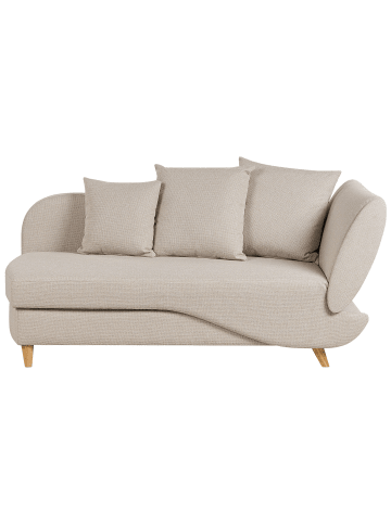 Beliani Chaiselongue MERI in Beige/Braun - (W) 155 x (H) 76 x (L) 69 cm rechtsseitig