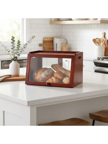 Brotkasten in Dunkelbraun - (B)26 x (H)23 x (T)39 cm