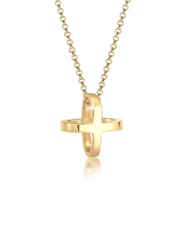 Elli Halskette 925 Sterling Silber Kreuz in Gold