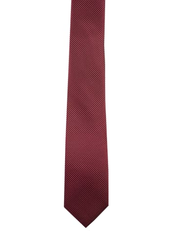 Roy Robson Krawatte aus 100% Seide - mit feiner Musterung in DARK RED/MUSTER