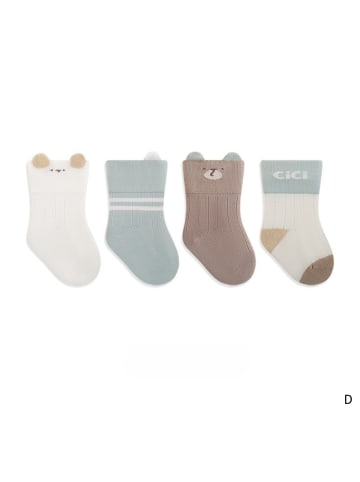 MUNADUNA 4er-Set 'CiCi' Baby Socken in Grün