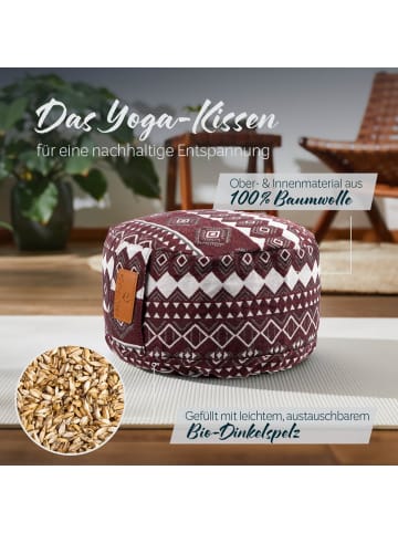 DoYourFitness Yoga-Kissen Vishnu gefüllt Dinkelspelz rund Style 2 Bunt