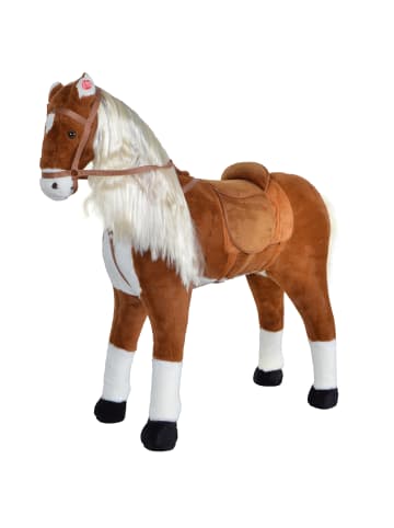 Pink Papaya Stehpferd für Kinder zum Reiten " Elsa 105 cm " in Braun/Blond