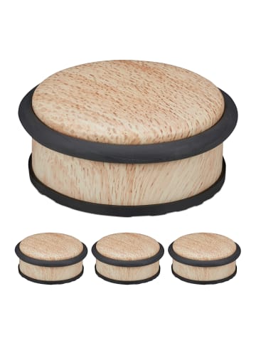 relaxdays 4x Türstopper in Holzoptik - (H)5 x Ø 10,5 cm